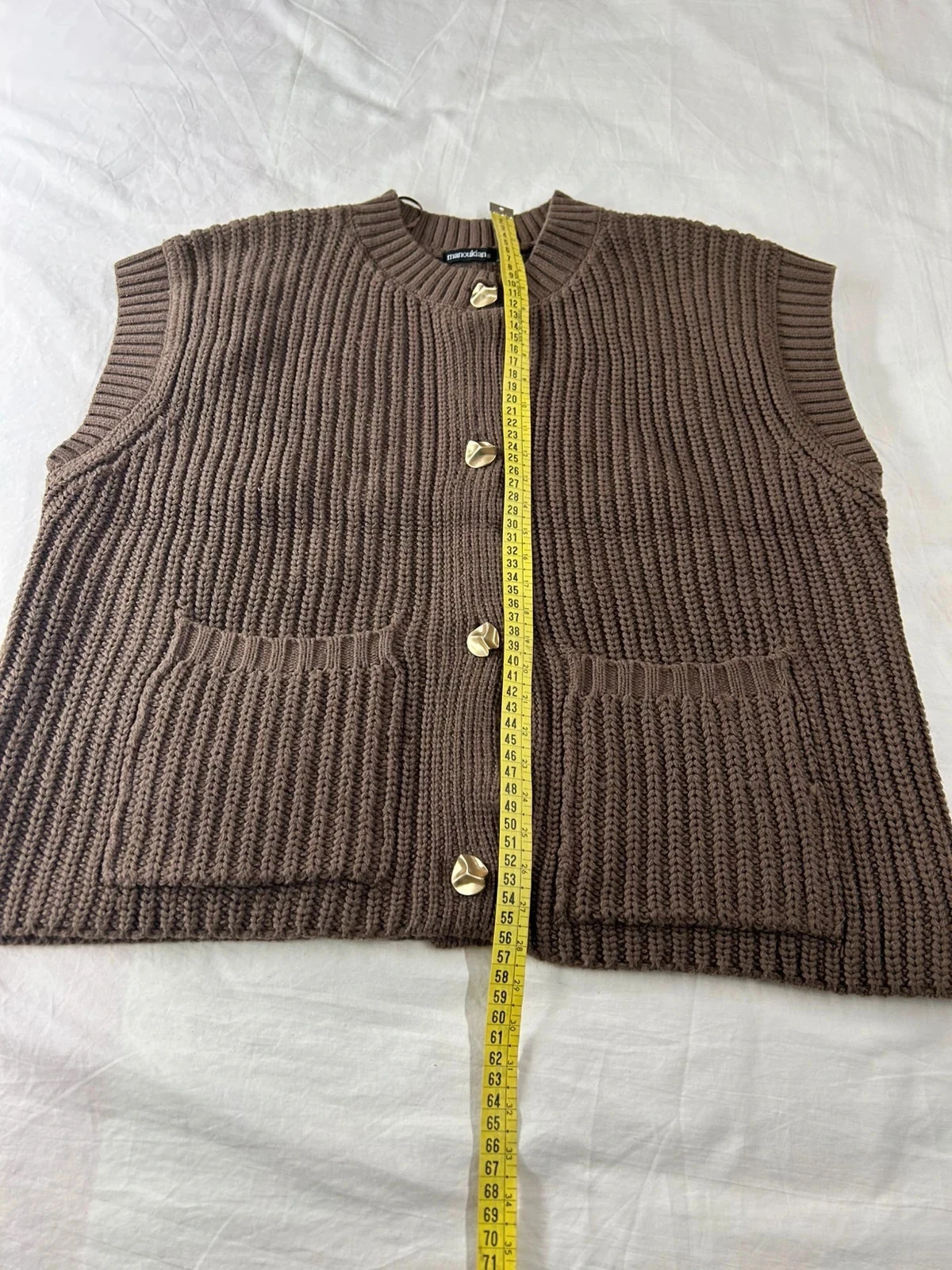 Vintage brown manoukian cardigan vest – photo 5